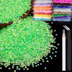 5000pcs 2mm Resin Rhinestones Bulk, Transparent Grass Green AB Flatback Round by BELLEBOOST