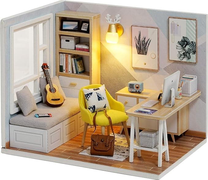 CUTEROOM DIY Doll Room Miniature Furniture Wooden House Kit by CUTEROOM