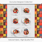 Patchwork Ladybug Cotton Fabric Panel – 6 Designs + Bonus Sheet 29.5×19.6 inch - Image 5