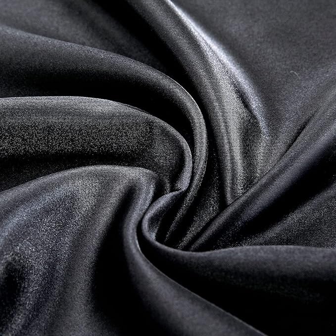 Homiest Black Satin Fitted Sheet Queen Size, Deep Pocket, Luxury & Ultra Soft - Image 5