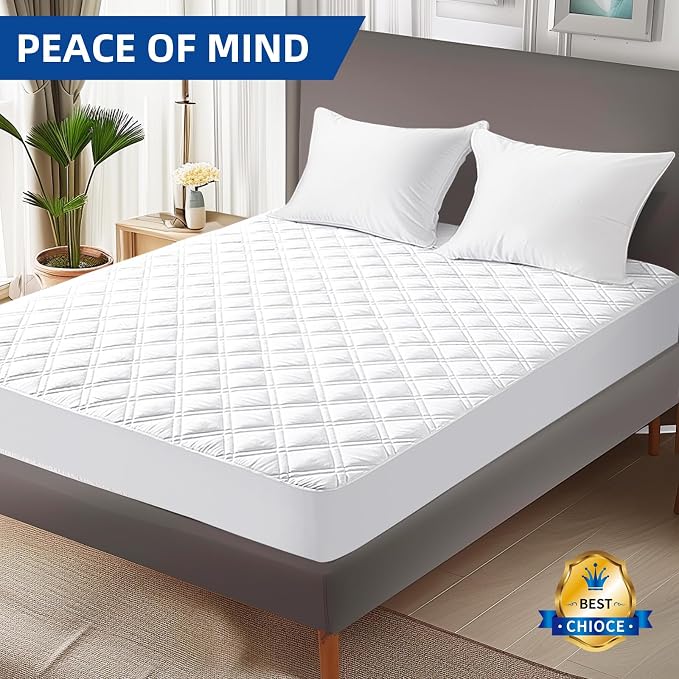 MEELUS Padded Twin Mattress Protector, Breathable Waterproof Mattress Pad Cover - Image 9