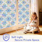 SOMWISE Rainbow Window Privacy Film, Heat Control, UV Blocking, Anti-Glare - Image 5