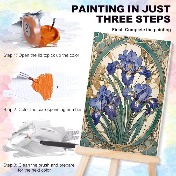 4 Pack Framed Paint by Numbers Kit - Image 4