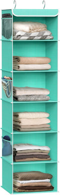 Simple Houseware 6 Shelf Hanging Closet Organizer, Turquoise