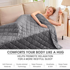 Grey Weighted Blanket for Adults 12lbs, Twin Full Size Cooling Minky Heavy - Image 5