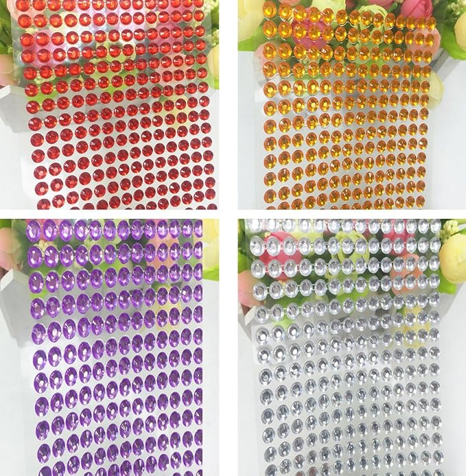 4032 Pieces 6 mm Colorful Bling Rhinestone Sticker Sheet Gem Diamond self - Image 8