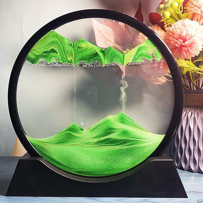 Arthink Moving Sand Art Picture in Motion Round Glass 3D Deep Sea Landscape - Image 3