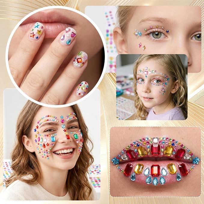 4459 Pcs Gem Stickers Rhinestone Stickers Self-Adhesive Rhinestones Acrylic - Image 6