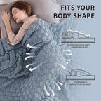 Knitted Weighted Blanket for Adult, No Beads Heavy Blanket 48” x 72'' 12lbs - Image 3