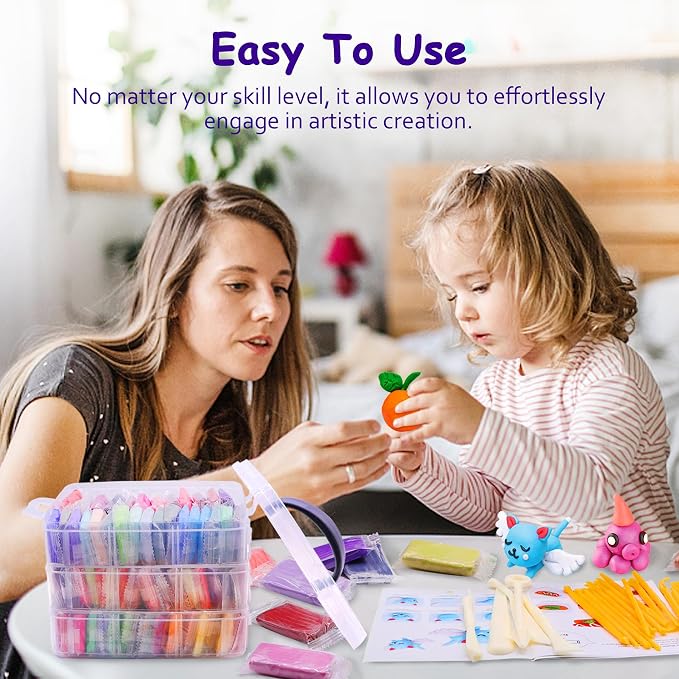 PeacePeo Polymer Clay 110 Colors Non-Sticky Oven Bake Clay 215 Pcs Non-Toxic - Image 5