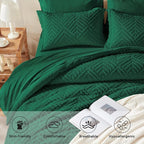 Zzlpp Full Comforter Set 7 pieces, Emerald Green Tufted Bed in a Bag - Image 3