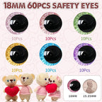 MUCUNNIA 120pcs 18mm 3D Sparkle Moon Safety Eyes - Image 2