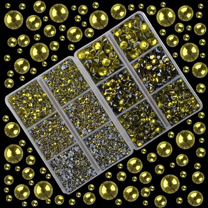 10000Pcs 2-Boxes Mixed Size Hot Fix Round Crystals Gems Glass Stones Hotfix - Image 2