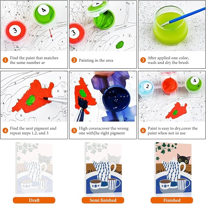 Fountor 6 Pack Paint by Numbers Kit - Image 8