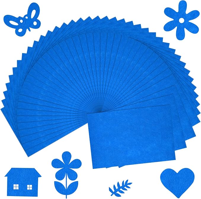 40 Pcs Navy Blue Felt Fabric Sheet 8" x 12" Assorted Color Felt Fabric Sheets by Bringsparkletoeverydaylife
