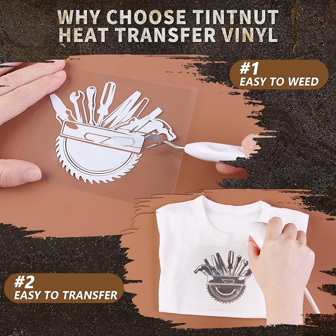 Tintnut Rusty Heat Transfer Vinyl, 10 Sheets 12×10in Iron on Vinyl | Scratched - Image 3