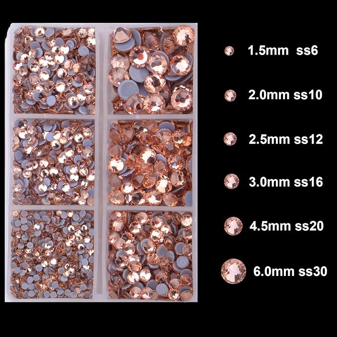 4000Pcs Mixed Size Hot Fix Round Crystals Gems Glass Stones Hotfix Flat Back - Image 3