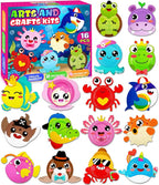 16 Pack Arts and Crafts for Kids, Toddler Crafts Animal Paper Plate Art Kit by MDCGFOD