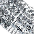 ONEART | 10 Pieces Bohemian Pattern Clear PVC Vinyl Sheets, A4 Size Handraw by ONEART