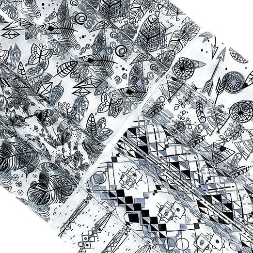 ONEART | 10 Pieces Bohemian Pattern Clear PVC Vinyl Sheets, A4 Size Handraw by ONEART