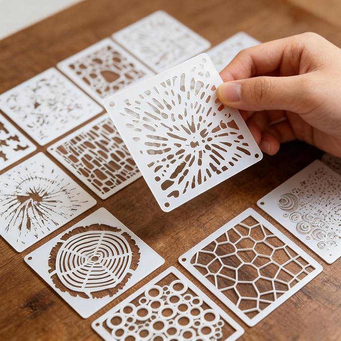 16PCS Geometric Stencils for Painting, Reusable Abstract Layering Stencils for - Image 5