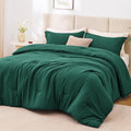 Love's cabin Dark Green King Size Comforter Set, 3-Piece Prewashed Bed Set by Lovescabin