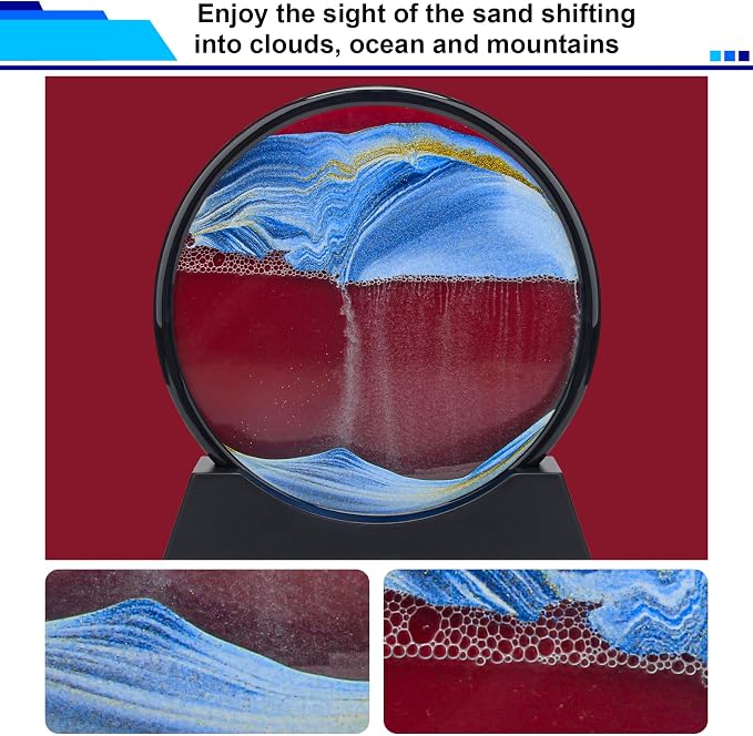 Coitak Moving Sand Art Picture, Round Glass Dynamic Sand Picture, Desktop Sand - Image 5
