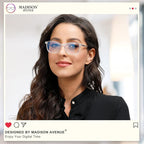 Madison Avenue Blue Light Blocking Glasses Anti Eyestrain UV Glare Blue Light - Image 2
