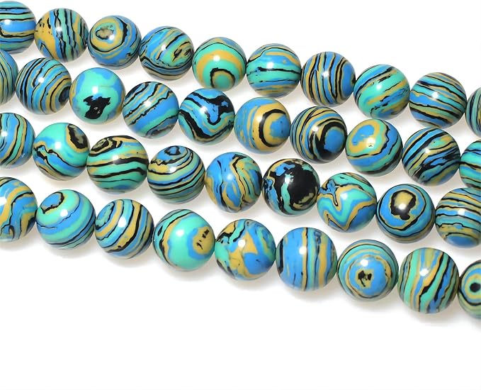 MJDCB Synthesis Colour Malachite Beads Beautiful Fashion Round Stone Beads - Image 5