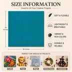 Peacock Blue Large Felt Fabric 36" x 36", 1.4 mm Soft Felt Sheet, Nonwoven - Image 3