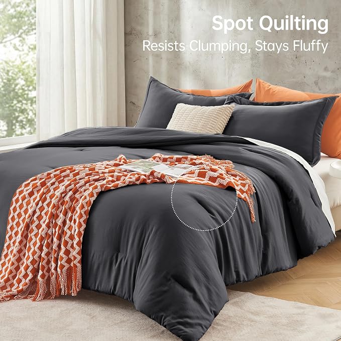 MUXHOMO King Size Comforter Set, All Season Ultra Soft Down Alternative Bedding - Image 5