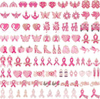 SANNIX 110Pcs Breast Cancer Charms, Breast Cancer Awareness Enamel Charm by SANNIX