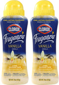 Clorox Fraganzia Laundry Scent Booster Crystals in Vanilla Scent - Scented In-Wash Freshener Beads for Fresh, Clean, Great Smelling Clothes and Linens, 18 Oz - 2 Pack