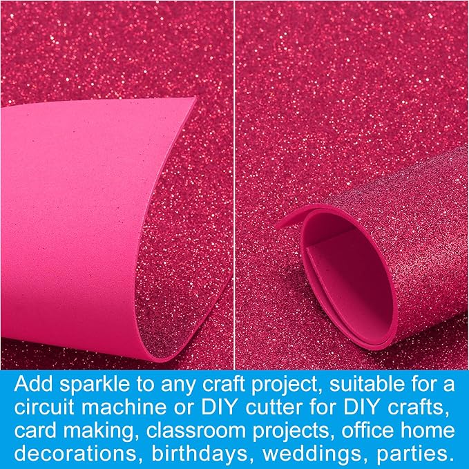 PATIKIL 30Sheets Wine Red EVA Glitter Foam Sheet 11.8 x 7.9 Inch 2mm Thick - Image 5
