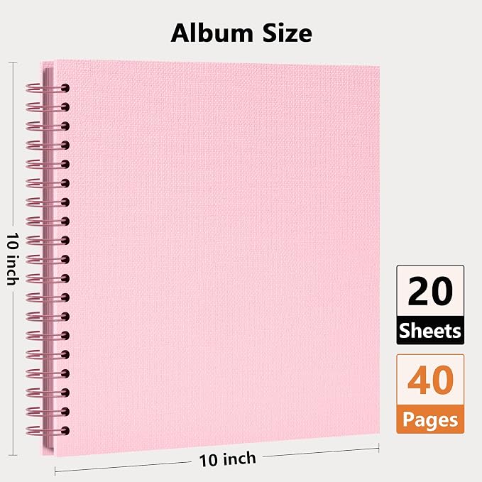 Vienrose Scrapbook Album 10x10 Inch Blank Thick Kraft Paper DIY Scrapbooking - Image 2