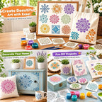 50 Pcs Large Mandala Stencils for Painting, 3.93 X 3.93 Inch Flower Stencils - Image 7