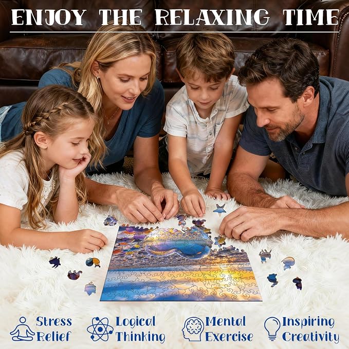 300pcs Wooden Puzzles for Adults Unique Animal Shaped Pieces | Colorful Funny - Image 4