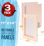 U.S. Art Supply 11" x 14" Unfinished Cradled Wood Panels - Image 2