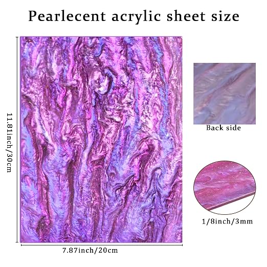 Pearl Glitter Cast Acrylic Sheet, 12x8 Inch, 2 Pack | 1/8 Inch Thickness - Image 2