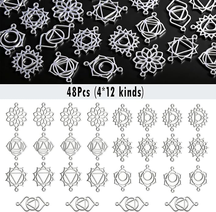 stino 28/48Pcs Stainless Steel Metal Charms | Fadeless, Waterproof, - Image 4