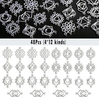 stino 28/48Pcs Stainless Steel Metal Charms | Fadeless, Waterproof, - Image 4
