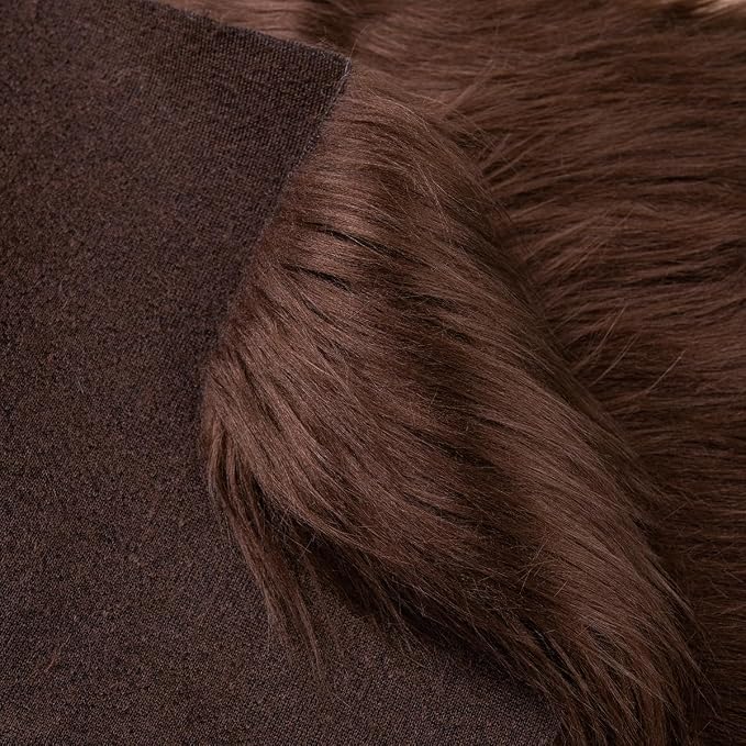 Brown Faux Fur Fabric for Crafts Squares Furry Fabric for Sewing, Upholstery & - Image 3