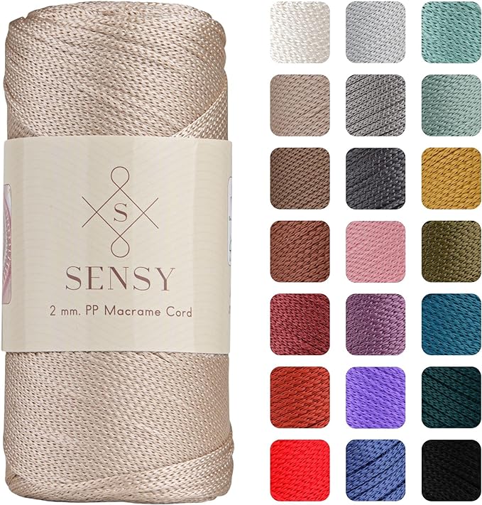 Sensy Premium 2mm 251 Yards Polyester Rope 100% Polypropylene Cord Macrame Cord by SSENSY