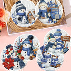 8 Pack Diamond Art Coasters, Christmas Snowman Diamond Painting Coasters | - Image 7