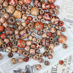 300pcs Mixed Painted Drum Wood Spacer Beads, BetterJonny Barrel Wood Beads - Image 3