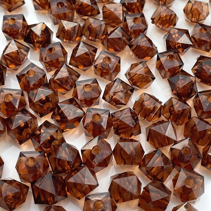 400pcs 8mm Acrylic Cube Faceted Beads Colorful Square Plastic Spacer Beads by LIMAOLLY