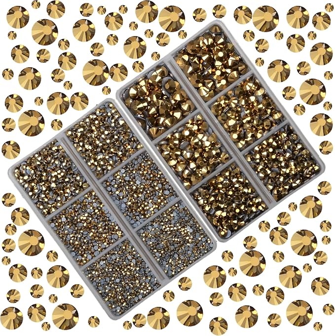 10000Pcs 2-Boxes Mixed Size Hot Fix Round Crystals Gems Glass Stones Hotfix - Image 2
