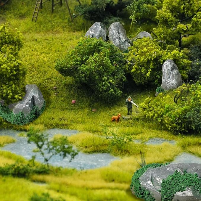 Warmtree 10 Pcs Diorama Rocks Fake Rock Miniature Stone Rock Statue - Image 6