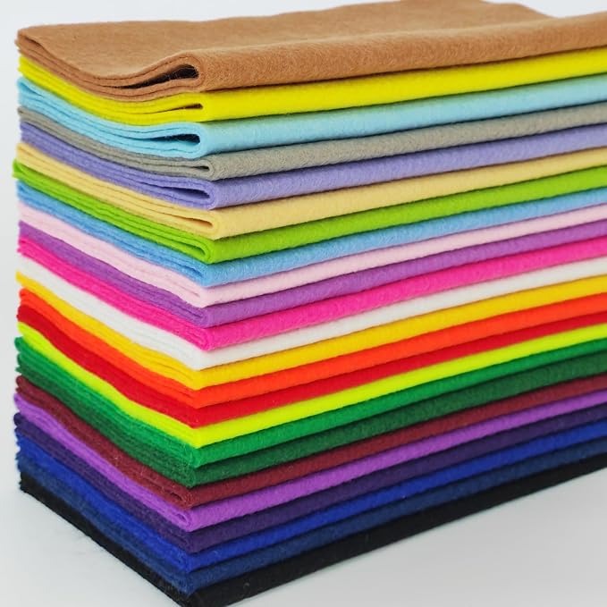 24 Rolls 8"x18" 1.4mm Thick Soft Felt Fabric Sheet 24 Assorted Mix Color Series by MITINU