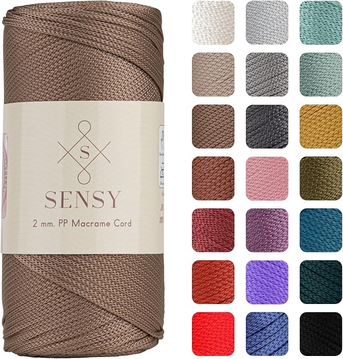 Sensy Premium 2mm 251 Yards Polyester Rope 100% Polypropylene Cord Macrame Cord by SSENSY